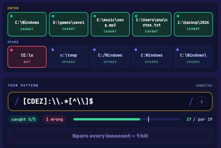 Screenshot of Regex Hunter