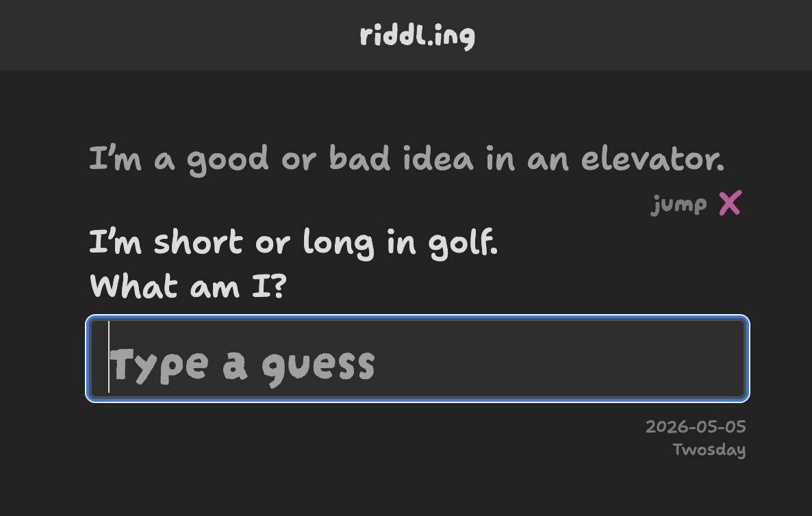 Screenshot of Riddling