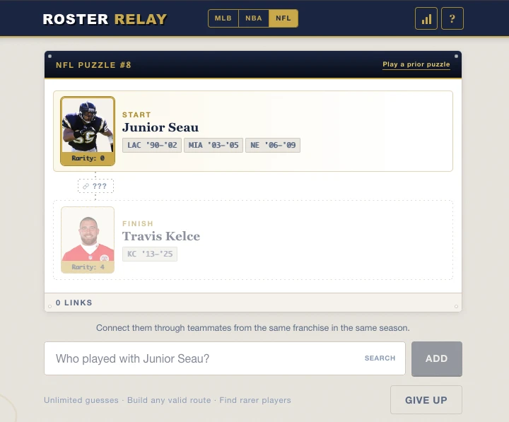 Screenshot of Roster Relay