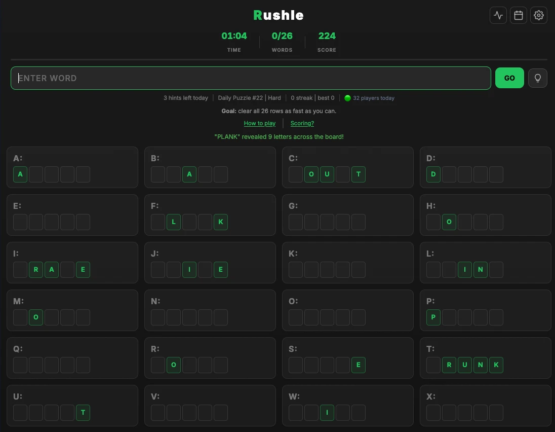 Screenshot of Rushle