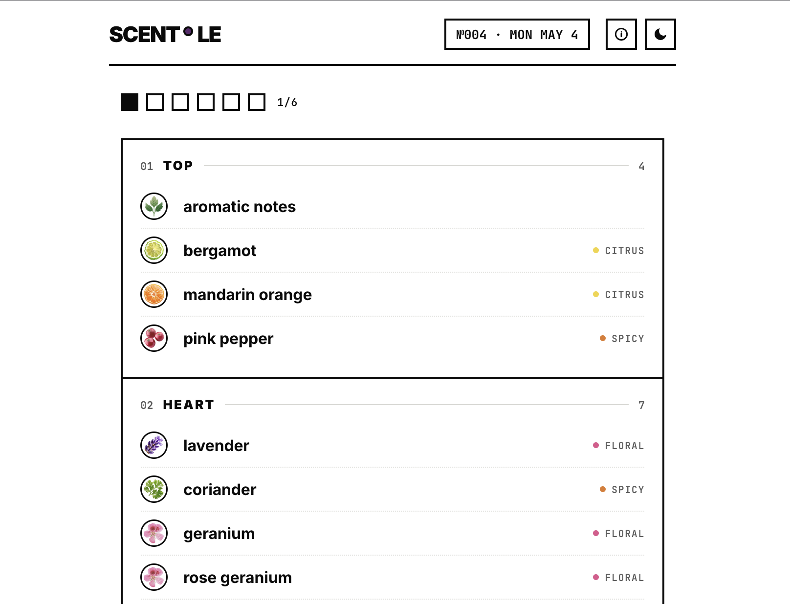 Screenshot of Scentle