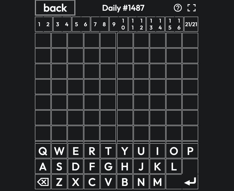 Screenshot of Sedecordle