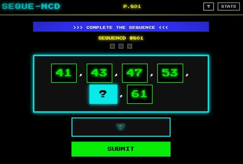 Screenshot of SEQUE-NCD
