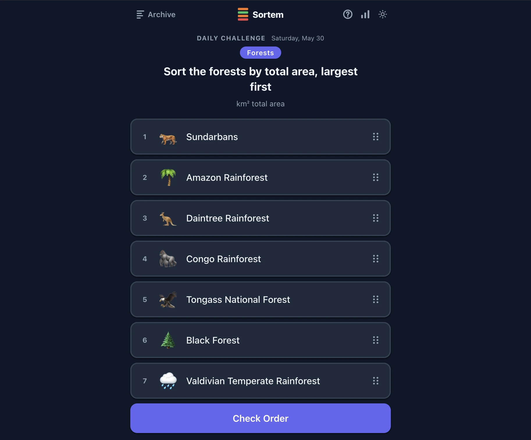 Screenshot of Sortem
