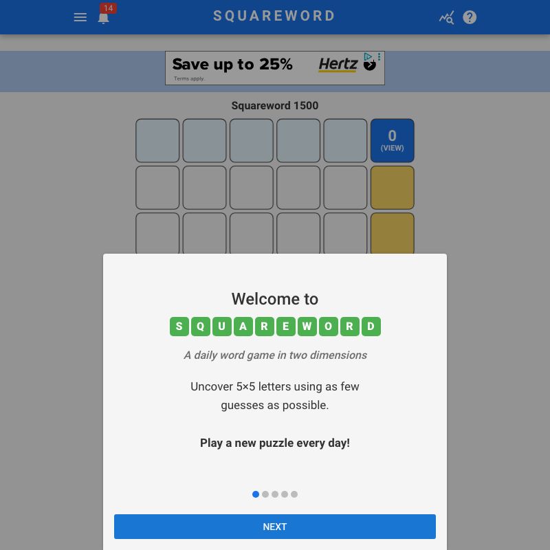 Screenshot of Squareword
