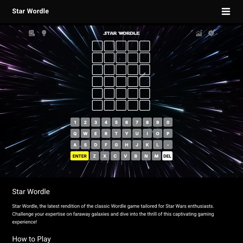 Screenshot of Star Wordle