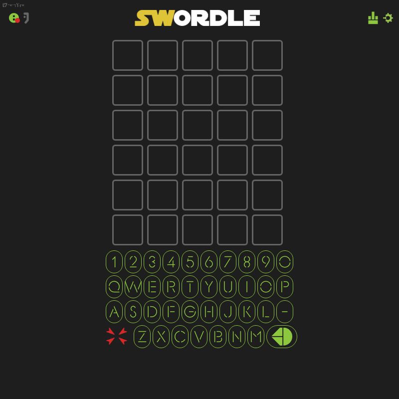 Screenshot of Swordle