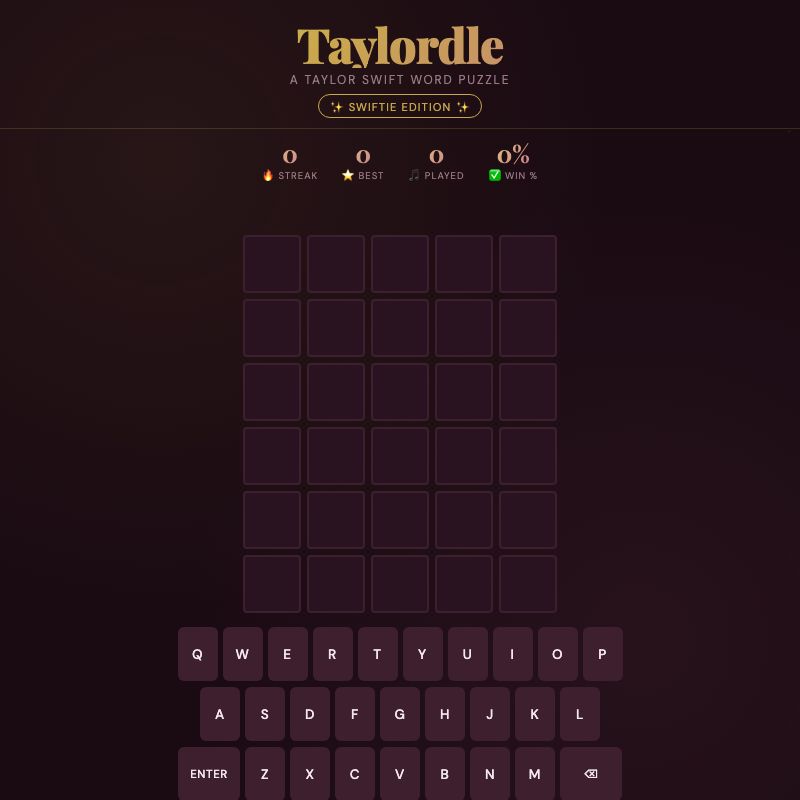 Screenshot of Taylordle