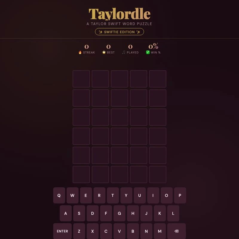 Screenshot of Taylordle