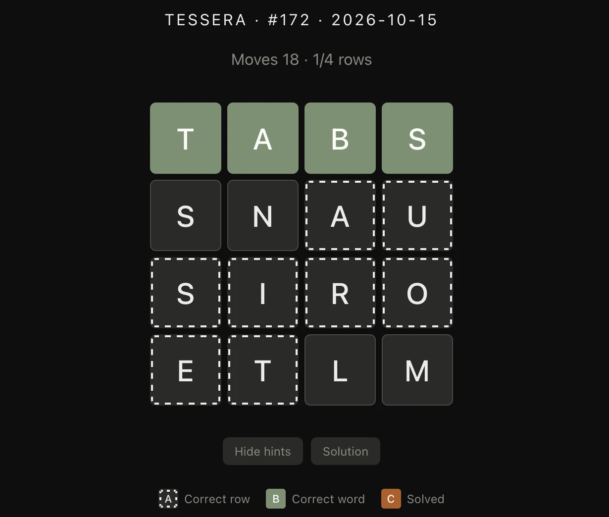 Screenshot of Tessera