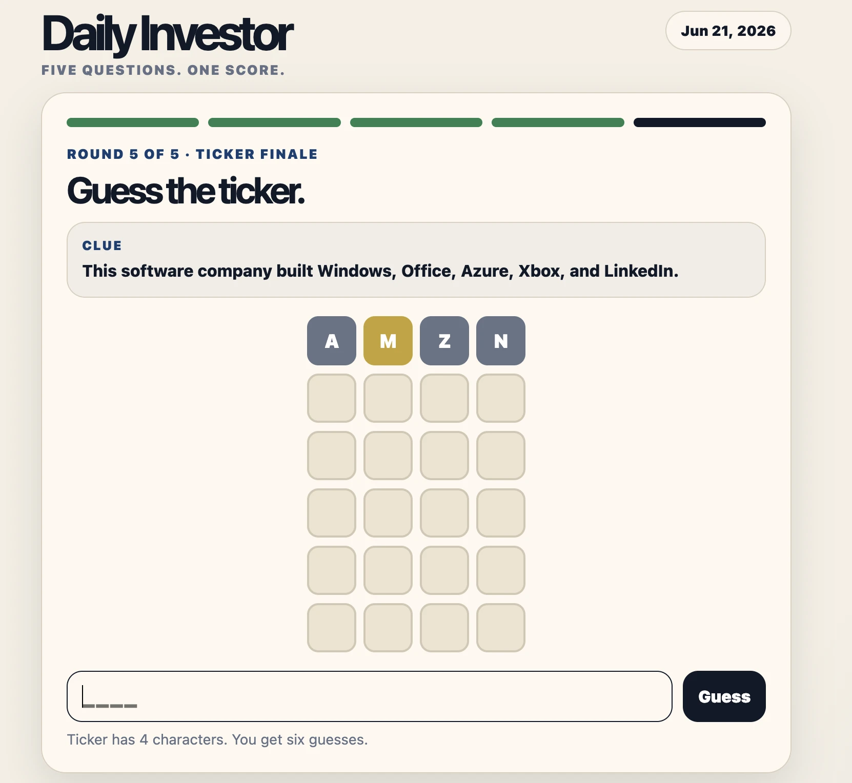 Screenshot of The Daily Investor
