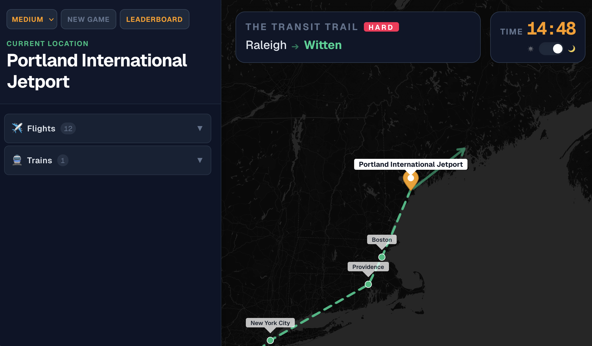 Screenshot of TheTransitTrail