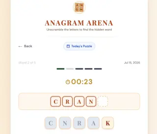 Screenshot of Anagram Arena
