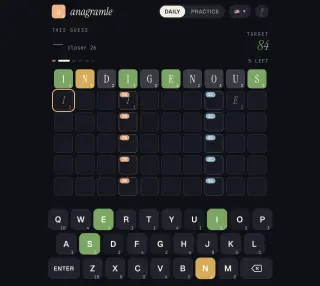 Screenshot of Anagramle
