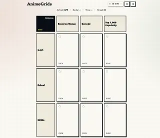 Screenshot of AnimeGrids