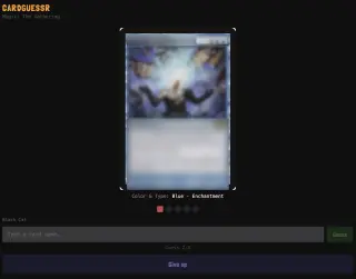 Screenshot of CardGuessr