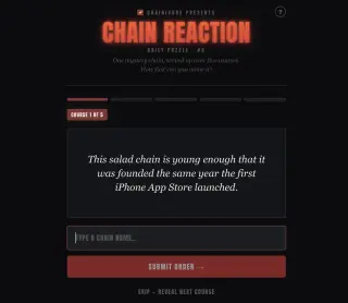 Screenshot of Chain Reaction