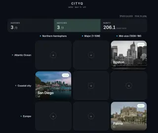 Screenshot of CityQ