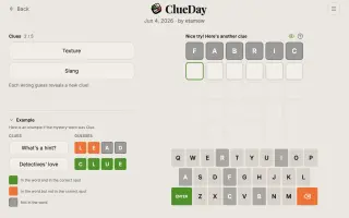 Screenshot of ClueDay