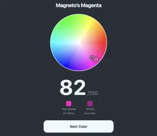 Screenshot of ColorGuessr
