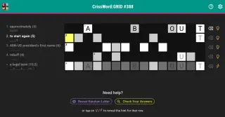 Screenshot of CrissWord GRID