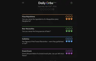 Screenshot of Daily Orbs