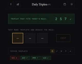 Screenshot of Daily Triplets