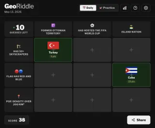 Screenshot of GeoRiddle