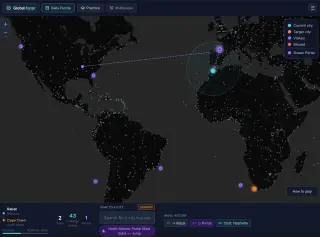 Screenshot of GlobeHoppr