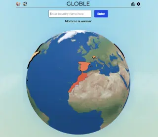 Screenshot of Globle