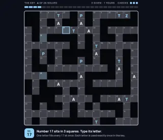 Screenshot of Glyph Crossword