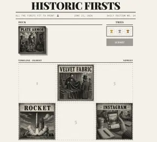 Screenshot of Historic Firsts