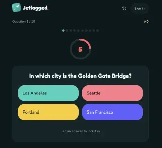 Screenshot of Jetlagged