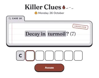 Screenshot of Killer clues