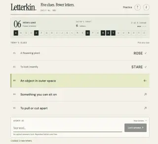 Screenshot of Letterkin