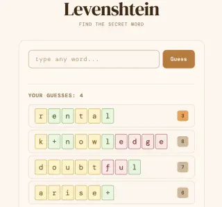 Screenshot of Levenshtein