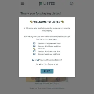 Screenshot of Listed