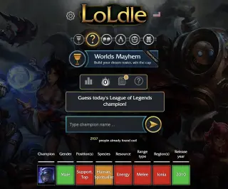 Screenshot of Loldle