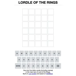 Screenshot of Lordle of the Rings