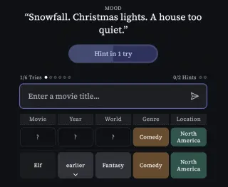 Screenshot of Moviedle