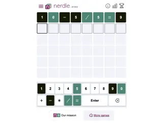 Screenshot of Nerdle