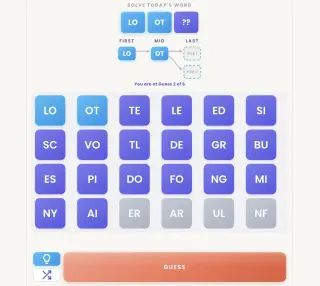 Screenshot of Pairdle