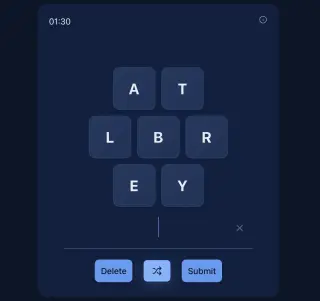 Screenshot of Pangramathon