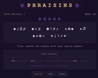 Screenshot of Phraisins