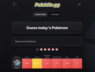 Screenshot of Pokedle