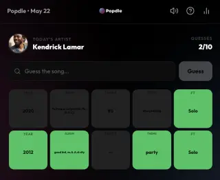 Screenshot of Popdle