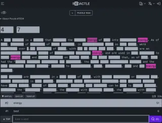 Screenshot of Redactle