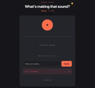 Screenshot of Secret sound