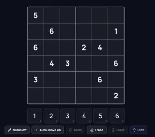 Screenshot of Sixes
