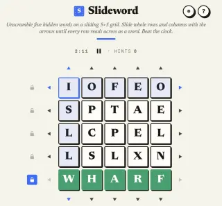 Screenshot of Slideword
